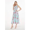 image:imageHawaii Hangover Family Matching Clothes Pink Hibiscus Vine Turquoise  Family matching Hawaiian outfits Pink Hibiscus Vine Turquoise lightweight rayon machine washable tropical floral printWomen Maxi Tank