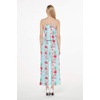 image:imageHawaii Hangover Family Matching Clothes Pink Hibiscus Vine Turquoise  Family matching Hawaiian outfits Pink Hibiscus Vine Turquoise lightweight rayon machine washable tropical floral printWomen V Neck Jumpsuit