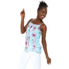 image:imageHawaii Hangover Family Matching Clothes Pink Hibiscus Vine Turquoise  Family matching Hawaiian outfits Pink Hibiscus Vine Turquoise lightweight rayon machine washable tropical floral printWomen Spaghetti Tank Top