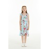 image:imageHawaii Hangover Family Matching Clothes Pink Hibiscus Vine Turquoise  Family matching Hawaiian outfits Pink Hibiscus Vine Turquoise lightweight rayon machine washable tropical floral printGirl Wrap