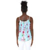 image:imageHawaii Hangover Family Matching Clothes Pink Hibiscus Vine Turquoise  Family matching Hawaiian outfits Pink Hibiscus Vine Turquoise lightweight rayon machine washable tropical floral printWomen Spaghetti Tank Top