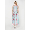 image:imageHawaii Hangover Family Matching Clothes Pink Hibiscus Vine Turquoise  Family matching Hawaiian outfits Pink Hibiscus Vine Turquoise lightweight rayon machine washable tropical floral printWomen Maxi Tank