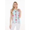 image:imageHawaii Hangover Family Matching Clothes Pink Hibiscus Vine Turquoise  Family matching Hawaiian outfits Pink Hibiscus Vine Turquoise lightweight rayon machine washable tropical floral printWomen Tank Top