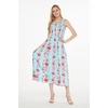 image:imageHawaii Hangover Family Matching Clothes Pink Hibiscus Vine Turquoise  Family matching Hawaiian outfits Pink Hibiscus Vine Turquoise lightweight rayon machine washable tropical floral printWomen Maxi Tank