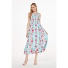 image:imageHawaii Hangover Family Matching Clothes Pink Hibiscus Vine Turquoise  Family matching Hawaiian outfits Pink Hibiscus Vine Turquoise lightweight rayon machine washable tropical floral printWomen Maxi Tank