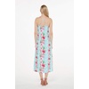 image:imageHawaii Hangover Family Matching Clothes Pink Hibiscus Vine Turquoise  Family matching Hawaiian outfits Pink Hibiscus Vine Turquoise lightweight rayon machine washable tropical floral printWomen Sweet Heart Maxi