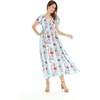 image:imageHawaii Hangover Family Matching Clothes Pink Hibiscus Vine Turquoise  Family matching Hawaiian outfits Pink Hibiscus Vine Turquoise lightweight rayon machine washable tropical floral printWomen Maxi Rahee