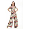 image:imageHawaii Hangover Family Matching Hawaiian Clothes Neon Sunset Pink  Family Matching Hawaiian Clothes Neon Sunset Pink lightweight rayon machine washable tropical floral print luausWomen Wide Leg Jumpsuit