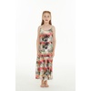 image:imageHawaii Hangover Family Matching Hawaiian Clothes Neon Sunset Pink  Family Matching Hawaiian Clothes Neon Sunset Pink lightweight rayon machine washable tropical floral print luausGirl Maxi Tiered