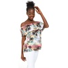 image:imageHawaii Hangover Family Matching Hawaiian Clothes Neon Sunset Pink  Family Matching Hawaiian Clothes Neon Sunset Pink lightweight rayon machine washable tropical floral print luausWomen Offshoulder Ruffle Top