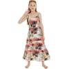 image:imageHawaii Hangover Family Matching Hawaiian Clothes Neon Sunset Pink  Family Matching Hawaiian Clothes Neon Sunset Pink lightweight rayon machine washable tropical floral print luausGirl Maxi Tiered
