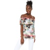 image:imageHawaii Hangover Family Matching Hawaiian Clothes Neon Sunset Pink  Family Matching Hawaiian Clothes Neon Sunset Pink lightweight rayon machine washable tropical floral print luausWomen Offshoulder Ruffle Top