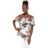 image:imageHawaii Hangover Family Matching Hawaiian Clothes Neon Sunset Pink  Family Matching Hawaiian Clothes Neon Sunset Pink lightweight rayon machine washable tropical floral print luausWomen Offshoulder Ruffle Top