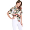 image:imageHawaii Hangover Family Matching Hawaiian Clothes Neon Sunset Pink  Family Matching Hawaiian Clothes Neon Sunset Pink lightweight rayon machine washable tropical floral print luausWomen Tie Front Shirt