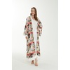 image:imageHawaii Hangover Family Matching Hawaiian Clothes Neon Sunset Pink  Family Matching Hawaiian Clothes Neon Sunset Pink lightweight rayon machine washable tropical floral print luausWomen Maxi Kimono Cardigan