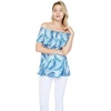 image:imageHawaii Hangover Family Matching Hawaiian Clothes Simply Blue Leaves  Family matching Hawaiian outfits Simply Blue Leaves lightweight rayon machine washable tropical leaf print luausWomen Offshoulder Ruffle Top