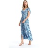 image:imageHawaii Hangover Family Matching Hawaiian Clothes Simply Blue Leaves  Family matching Hawaiian outfits Simply Blue Leaves lightweight rayon machine washable tropical leaf print luausWomen Maxi Rahee