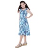 image:imageHawaii Hangover Family Matching Hawaiian Clothes Simply Blue Leaves  Family matching Hawaiian outfits Simply Blue Leaves lightweight rayon machine washable tropical leaf print luausGirl Wrap