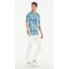 image:imageHawaii Hangover Family Matching Hawaiian Clothes Simply Blue Leaves  Family matching Hawaiian outfits Simply Blue Leaves lightweight rayon machine washable tropical leaf print luausMen Short Sleeve
