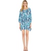 image:imageHawaii Hangover Family Matching Hawaiian Clothes Simply Blue Leaves  Family matching Hawaiian outfits Simply Blue Leaves lightweight rayon machine washable tropical leaf print luausWomen Short Poncho