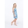 image:imageHawaii Hangover Family Matching Hawaiian Clothes Simply Blue Leaves  Family matching Hawaiian outfits Simply Blue Leaves lightweight rayon machine washable tropical leaf print luausGirl Ruffle Tank
