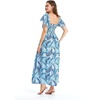 image:imageHawaii Hangover Family Matching Hawaiian Clothes Simply Blue Leaves  Family matching Hawaiian outfits Simply Blue Leaves lightweight rayon machine washable tropical leaf print luausWomen Maxi Rahee