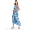 image:imageHawaii Hangover Family Matching Hawaiian Clothes Simply Blue Leaves  Family matching Hawaiian outfits Simply Blue Leaves lightweight rayon machine washable tropical leaf print luausWomen Maxi Tank