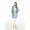 image:imageHawaii Hangover Family Matching Hawaiian Clothes Simply Blue Leaves  Family matching Hawaiian outfits Simply Blue Leaves lightweight rayon machine washable tropical leaf print luausWomen Kimono Cardigan