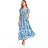 image:imageHawaii Hangover Family Matching Hawaiian Clothes Simply Blue Leaves  Family matching Hawaiian outfits Simply Blue Leaves lightweight rayon machine washable tropical leaf print luausWomen Maxi Rahee