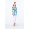 image:imageHawaii Hangover Family Matching Hawaiian Clothes Simply Blue Leaves  Family matching Hawaiian outfits Simply Blue Leaves lightweight rayon machine washable tropical leaf print luausWomen Offshoulder Ruffle Top