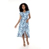 image:imageHawaii Hangover Family Matching Hawaiian Clothes Simply Blue Leaves  Family matching Hawaiian outfits Simply Blue Leaves lightweight rayon machine washable tropical leaf print luausWomen Wrap Ruffle