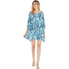 image:imageHawaii Hangover Family Matching Hawaiian Clothes Simply Blue Leaves  Family matching Hawaiian outfits Simply Blue Leaves lightweight rayon machine washable tropical leaf print luausWomen Short Poncho