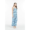 image:imageHawaii Hangover Family Matching Hawaiian Clothes Simply Blue Leaves  Family matching Hawaiian outfits Simply Blue Leaves lightweight rayon machine washable tropical leaf print luausWomen V Neck Jumpsuit