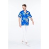 image:imageMatchable Couple Hawaiian Shirt or Jumpsuit Signature Prints Hibiscus  Sold Individually Matchable Couple Collection Soft Rayon Fabric Signature Tropical Prints Vacation ReadyMen Hibiscus Blue