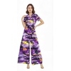 image:imageMatchable Couple Hawaiian Shirt or Jumpsuit Signature Prints Hibiscus  Sold Individually Matchable Couple Collection Soft Rayon Fabric Signature Tropical Prints Vacation ReadyWomen Sunset Purple