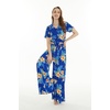 image:imageMatchable Couple Hawaiian Shirt or Jumpsuit Signature Prints Hibiscus  Sold Individually Matchable Couple Collection Soft Rayon Fabric Signature Tropical Prints Vacation ReadyWomen Hibiscus Blue