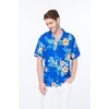 image:imageMatchable Couple Hawaiian Shirt or Jumpsuit Signature Prints Hibiscus  Sold Individually Matchable Couple Collection Soft Rayon Fabric Signature Tropical Prints Vacation ReadyMen Hibiscus Blue