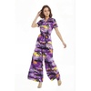 image:imageMatchable Couple Hawaiian Shirt or Jumpsuit Signature Prints Hibiscus  Sold Individually Matchable Couple Collection Soft Rayon Fabric Signature Tropical Prints Vacation ReadyWomen Sunset Purple
