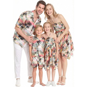 image:imageHawaii Hangover Family Matching Hawaiian Clothes Neon Sunset Pink  Family Matching Hawaiian Clothes Neon Sunset Pink lightweight rayon machine washable tropical floral print luausScrunchies