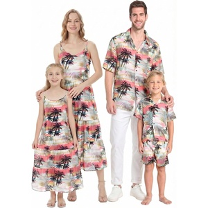 image:imageHawaii Hangover Family Matching Hawaiian Clothes Neon Sunset Pink  Family Matching Hawaiian Clothes Neon Sunset Pink lightweight rayon machine washable tropical floral print luausWomen Short Tank