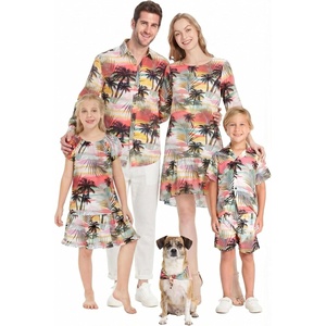 image:imageHawaii Hangover Family Matching Hawaiian Clothes Neon Sunset Pink  Family Matching Hawaiian Clothes Neon Sunset Pink lightweight rayon machine washable tropical floral print luausMen Long Sleeve