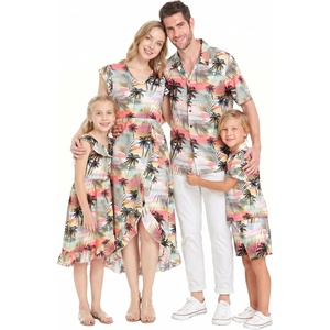 image:imageHawaii Hangover Family Matching Hawaiian Clothes Neon Sunset Pink  Family Matching Hawaiian Clothes Neon Sunset Pink lightweight rayon machine washable tropical floral print luausWomen Sweet Heart Maxi
