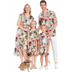 image:imageHawaii Hangover Family Matching Hawaiian Clothes Neon Sunset Pink  Family Matching Hawaiian Clothes Neon Sunset Pink lightweight rayon machine washable tropical floral print luausGirl Wrap