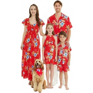 image:imageMatchable Family Hawaiian Luau Men Women Girl Boy Clothes in Hibiscus RedWomen Hat