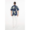 image:imageMatchable Couple Hawaiian Shirt or Wrap Dress Signature Prints Pineapple  Sold Individually Soft Rayon Fabric Lightweight Comfort Signature Tropical Prints Vacation ReadyMen Pineapple Garden Navy