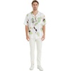 image:imageMatchable Couple Hawaiian Shirt or Wrap Dress Signature Prints Pineapple  Sold Individually Soft Rayon Fabric Lightweight Comfort Signature Tropical Prints Vacation ReadyMen Pineapple Garden White