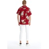 image:imageMatchable Couple Hawaiian Shirt or Wrap Dress Signature Prints Pineapple  Sold Individually Soft Rayon Fabric Lightweight Comfort Signature Tropical Prints Vacation ReadyWomen Pineapple Garden Burgundy