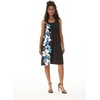 image:imageHawaii Hangover Family Matching Clothes Watercolor Orchid Black Turquoise  Family matching Hawaiian outfits Watercolor Orchid Black Turquoise quick dry stretch fabric machine washableWomen Round Neck Shift Dress Side