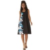 image:imageHawaii Hangover Family Matching Clothes Watercolor Orchid Black Turquoise  Family matching Hawaiian outfits Watercolor Orchid Black Turquoise quick dry stretch fabric machine washableWomen Round Neck Shift Dress Side