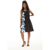 image:imageHawaii Hangover Family Matching Clothes Watercolor Orchid Black Turquoise  Family matching Hawaiian outfits Watercolor Orchid Black Turquoise quick dry stretch fabric machine washableWomen Round Neck Shift Dress Side